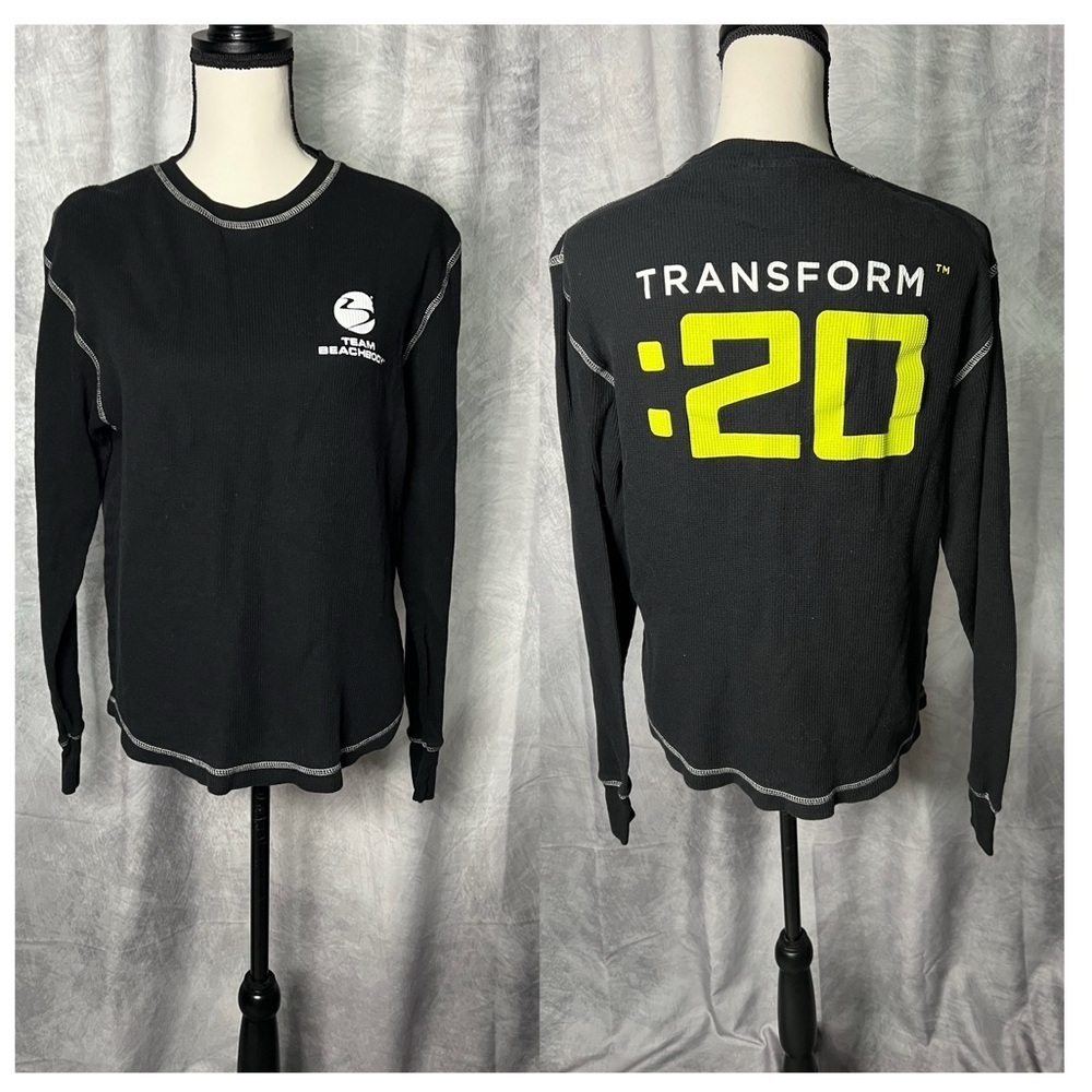 Team Beachbody Black Waffle Knit Transform:20 T20 Shaun T Apparel - MED